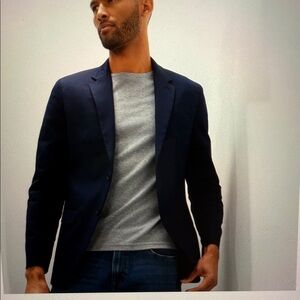 Banana Republic Blazer Mens 38S Sport Coat Casual Jacket Core Temp Slim Fit Blue